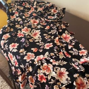 Womens sundress. Black with flowers